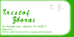 kristof zborai business card